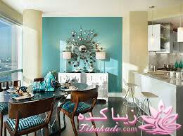 دکوراسیون قهوه ای و آبی روشن 